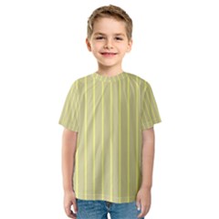 Summer Sand Color Yellow Stripes Pattern Kids  Sport Mesh Tee