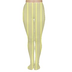 Summer Sand Color Yellow Stripes Pattern Women s Tights