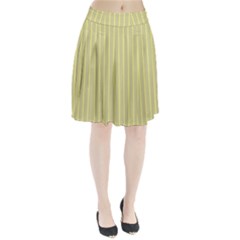 Summer Sand Color Yellow Stripes Pattern Pleated Skirt