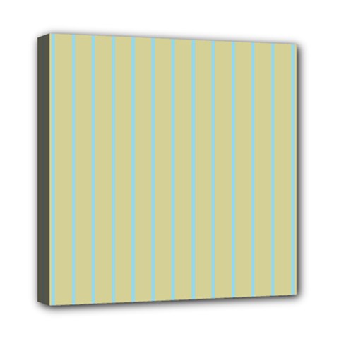 Summer Sand Color Blue Stripes Pattern Mini Canvas 8  X 8 