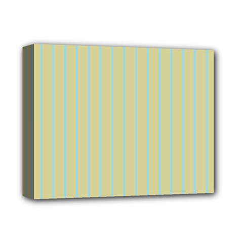 Summer Sand Color Blue Stripes Pattern Deluxe Canvas 14  X 11 