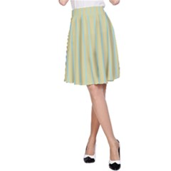 Summer Sand Color Blue Stripes Pattern A-line Skirt