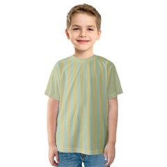 Summer Sand Color Blue Stripes Pattern Kids  Sport Mesh Tee