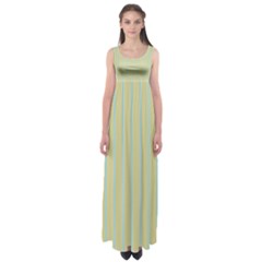 Summer Sand Color Blue Stripes Pattern Empire Waist Maxi Dress