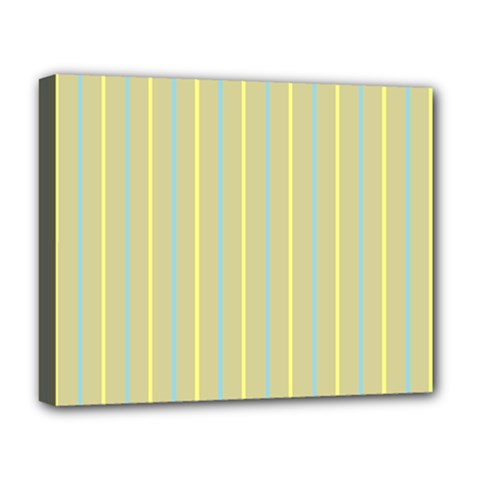 Summer Sand Color Blue And Yellow Stripes Pattern Deluxe Canvas 20  X 16  