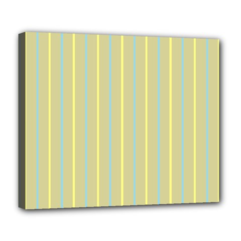 Summer Sand Color Blue And Yellow Stripes Pattern Deluxe Canvas 24  X 20  