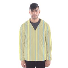 Summer Sand Color Blue And Yellow Stripes Pattern Hooded Wind Breaker (men) by picsaspassion