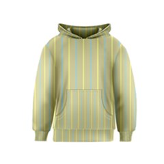 Summer Sand Color Blue And Yellow Stripes Pattern Kids  Pullover Hoodie