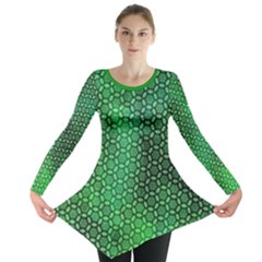 Green Abstract Forest Long Sleeve Tunic 