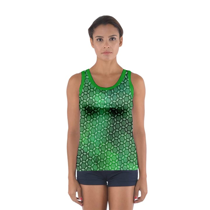 Green Abstract Forest Women s Sport Tank Top 