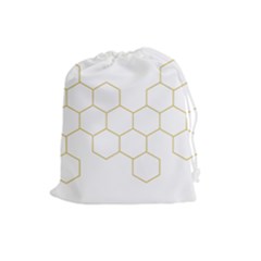 Honeycomb Pattern Graphic Design Drawstring Pouch (large)