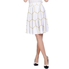 Honeycomb Pattern Graphic Design A-line Skirt