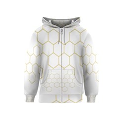 Honeycomb Pattern Graphic Design Kids  Zipper Hoodie