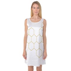 Honeycomb Pattern Graphic Design Sleeveless Satin Nightdress