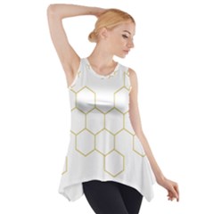 Honeycomb Pattern Graphic Design Side Drop Tank Tunic