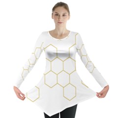 Honeycomb Pattern Graphic Design Long Sleeve Tunic 