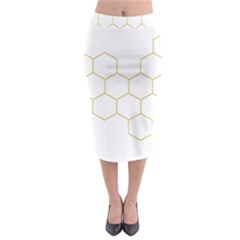 Honeycomb Pattern Graphic Design Midi Pencil Skirt