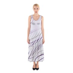 Lilac stripes Sleeveless Maxi Dress