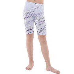 Lilac stripes Kids  Mid Length Swim Shorts