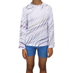 Lilac stripes Kids  Long Sleeve Swimwear