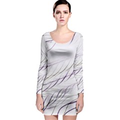 Lilac stripes Long Sleeve Bodycon Dress