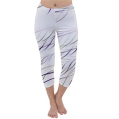 Lilac stripes Capri Winter Leggings 