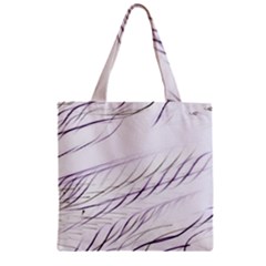 Lilac stripes Zipper Grocery Tote Bag