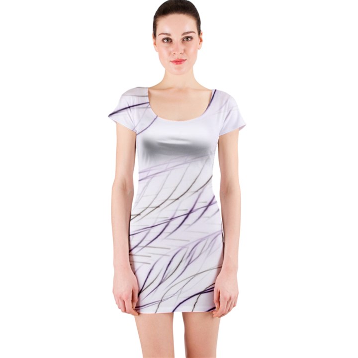 Lilac stripes Short Sleeve Bodycon Dress