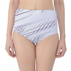 Lilac stripes High-Waist Bikini Bottoms