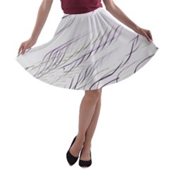 Lilac stripes A-line Skater Skirt