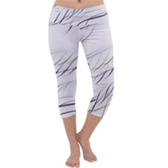 Lilac stripes Capri Yoga Leggings