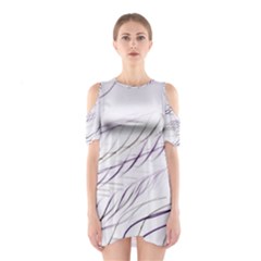 Lilac stripes Cutout Shoulder Dress