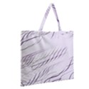 Lilac stripes Zipper Large Tote Bag View2