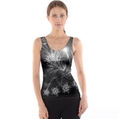 Silver Feather And Ball Decoration Tank Top