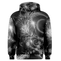 Silver Feather And Ball Decoration Men s Zipper Hoodie