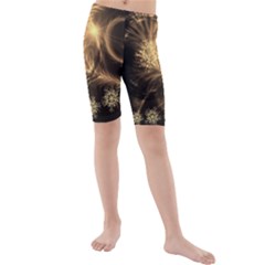 Golden Feather And Ball Decoration Kids  Mid Length Swim Shorts