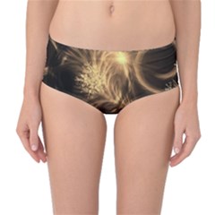 Golden Feather And Ball Decoration Mid-waist Bikini Bottoms