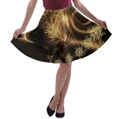 Golden Feather And Ball Decoration A-line Skater Skirt