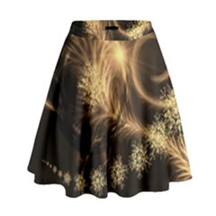 Golden Feather And Ball Decoration High Waist Skirt by picsaspassion