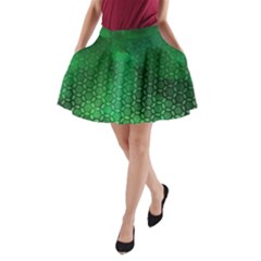 Ombre Green Abstract Forest A-line Pocket Skirt by DanaeStudio