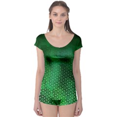 Ombre Green Abstract Forest Boyleg Leotard 