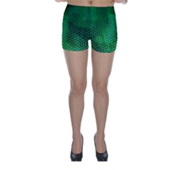 Ombre Green Abstract Forest Skinny Shorts