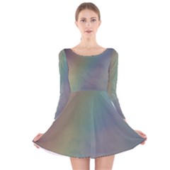 Between The Rainbow Long Sleeve Velvet Skater Dress