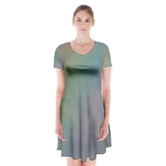 Between The Rainbow Short Sleeve V-neck Flare Dress