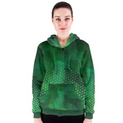 Ombre Green Abstract Forest Women s Zipper Hoodie