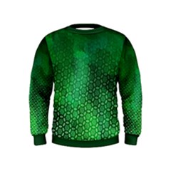 Ombre Green Abstract Forest Kids  Sweatshirt by DanaeStudio