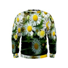 White Summer Flowers Oil Painting Art Kids  Sweatshirt