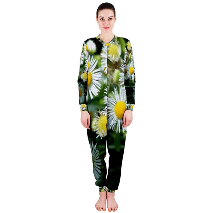 White summer flowers oil painting art OnePiece Jumpsuit (Ladies) 