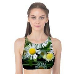 White Summer Flowers Oil Painting Art Tank Bikini Top