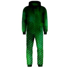 Ombre Green Abstract Forest Hooded Jumpsuit (men)